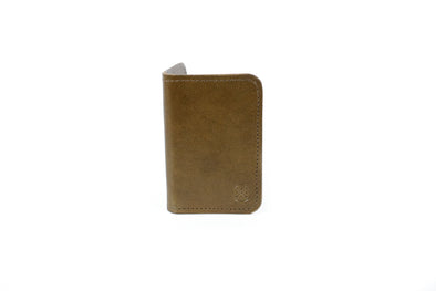 Double Barrel Vertical Bifold Wallet - Olive Green