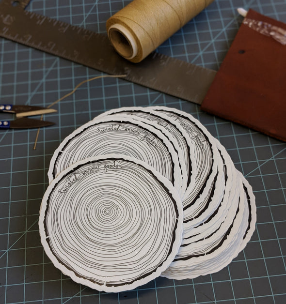 TREE RINGS - STICKER-Twisted Arrow Goods